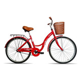 Bicicleta Urbana Femenina Black Panther Urbana Sahara R26 1v Freno Contrapedal Color Rojo Con Pie De Apoyo
