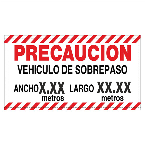 Lona Impresa Precaucion De Sobrepaso Camiones 1.50x0.85 Mt