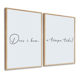 Kit 2 Quadros Decorativos Modernos Frases Motivação Moldura