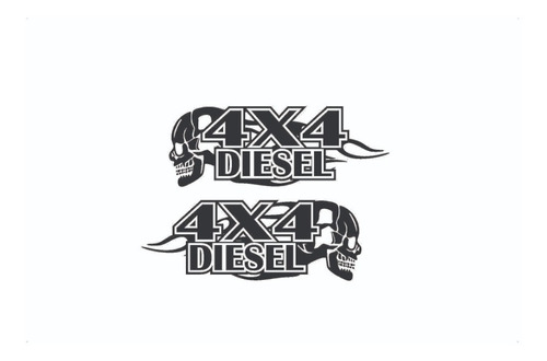 Calcas Sticker Diesel Skull 4x4 Para Pick Up Batea 