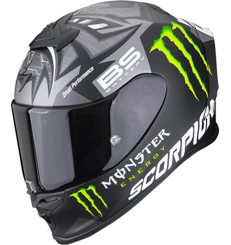 Casco Scorpion Exo- R1 Air Quartararo Monster Silver De Moto