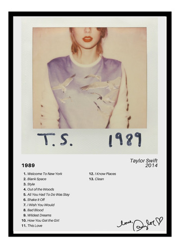 Quadro Decorativo Taylor Swift Álbum Midnights Red 1989