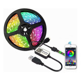 N Fita De Led 2m Decoração Colorido Bluetooth+usb+controle W