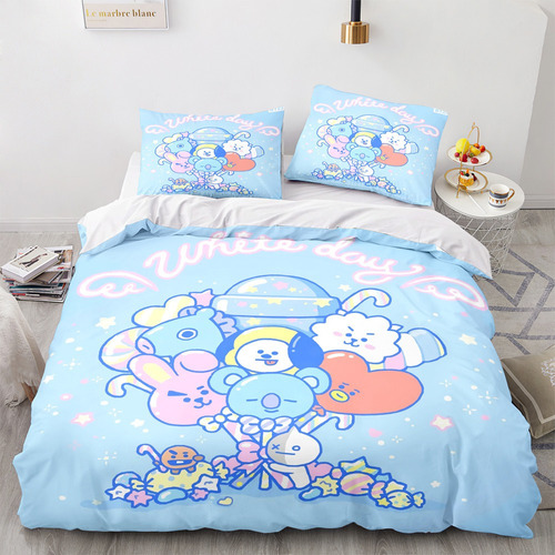 Juegos De Cama De Dibujos Animados Bts21 Bangtan Boys 3pcs