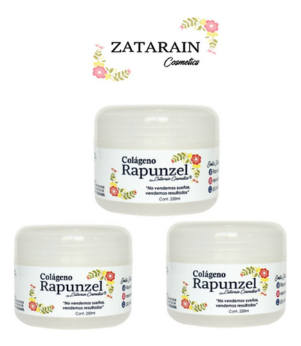  Crema Colageno Rapunzel Zatarain Nutre Cabello 250ml 3 Pack