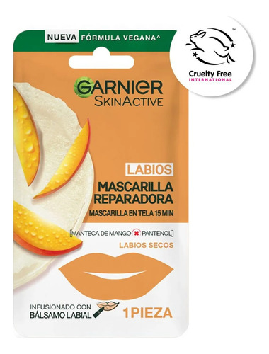 Garnier Skin Active Mascarilla Labios Reparadora Mango 5g 1u