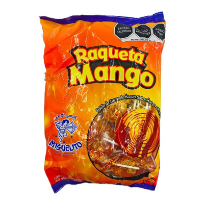 Miguelito Paleta Raqueta De Mango Con Chile 40 Piezas | MercadoLibre