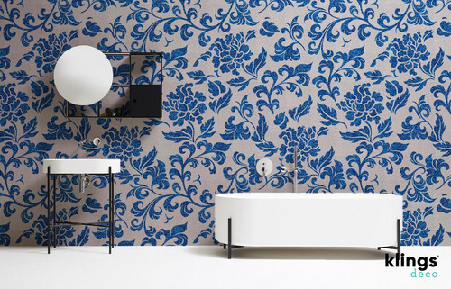 Vinilos Decorativos Mural Empapelado Flores Azul Cocina Baño