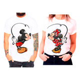 Polera Algodón Pareja Día De Los Enamorados Mickey Y Minnie