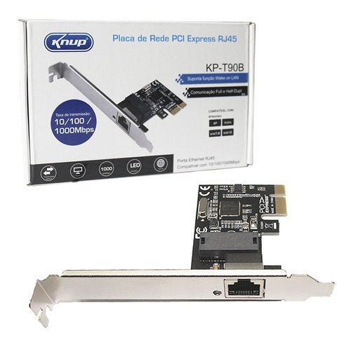 Placa De Rede Pci-e 10/100/1000mbps, Low Profile, Kp-t90b  