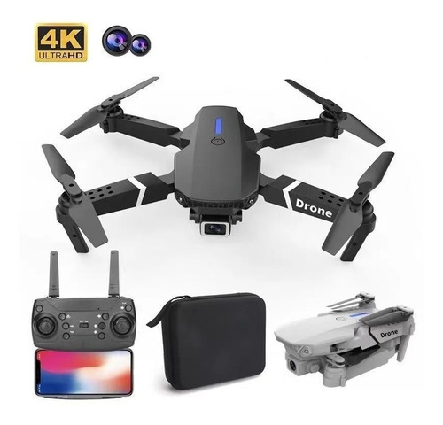 Mini Drone E88 Pro Com Câmera Dupla Wifi Com Case 2 Baterias