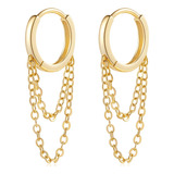 Cossa Aretes De Cadena De Oro Para Mujer, Aretes De Oro De 1