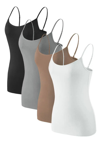 4pcs Blusas Básica Con Tirantes Chalecos Para Mujer Casual