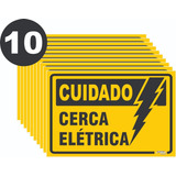 10 Placas De Identificação Cerca Elétrica 20x15