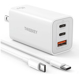 Usb C Wall Charger, Threekey 65w Multiport Usb C Charger, Fo