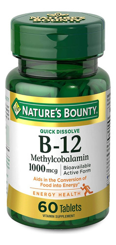 Vitamina B12 1000mcg (60 Tabletas) Natures Bounty Hecho Usa