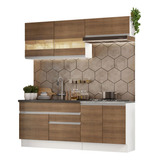 Armario Cocina Completo 200cm Glamy Madesa 07 Color Blanco/marrón