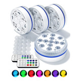 4packs De Luces Led Sumergibles Luces De Punto Con Pilas T