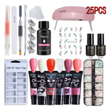 1 Lazhu Kit Polygel 15ml + Tipsbase Dual+top 25 Uds