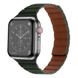 Correa De Reloj Magnética De Cuero Para La Serie Apple Watch