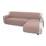 Funda De Sofa Easy-going Reversible Color Rosa En Forma De L