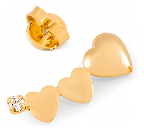 Aros Corazones Hipoalérgicos Oro Laminado 18k Calidad Cracco