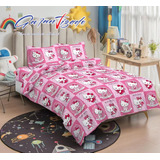 Cubrelecho Hello Kitty +2 Fundas De Almohadas 