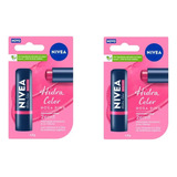 Kit 02 Protetor Labial Hidra Color Rosa Pink 4,8g - Nivea