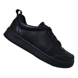 Zapatilla Adulto De Cuero Temporada Escolar Negro 7501