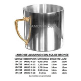 Jarro Lechero Vintage De Aluminio Asa Bronce N 14, 1,70 Lts