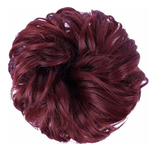 2 Piezas Desordenado Moño Pelo Scrunchies Pieza De Pelo Rojo