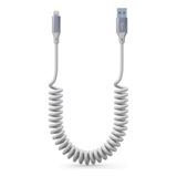 Cable Lightning En Espiral Para Carplay Mfi Cable Corto Carg