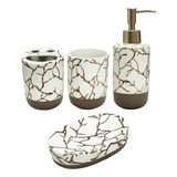 Set Accesorios De Baño Kit X4 Rustica De Ceramica Silmar 