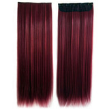 Aplique Cabelo 80cm Tic Tac Marsala Vinho Vermelho Cereja 