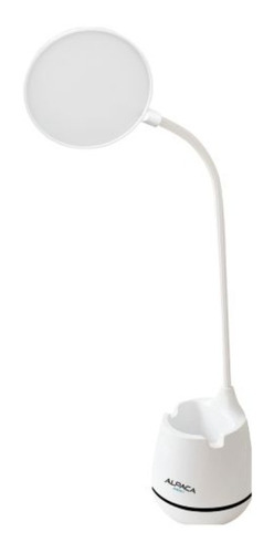 Lampara Velador Portátil Alpaca Led Carga Usb Alp-en-03 Color De La Estructura Blanco Color De La Pantalla Blanco