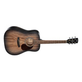 Guitarra Acústica Folk Cuerdas De Acero Cort Earth60m Color Poro Abierto Negro Translucido Material Del Diapasón Merbau
