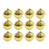 Conjunto Com 12 Bolas Natalina Dourada 4cm Casambiente Cor Dourado