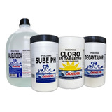 Kit Piscina Alguicida Cloro Decantador Sube Ph