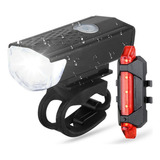 Luz Led Bicicleta Recargable Usb - Delantero/trasero Combo