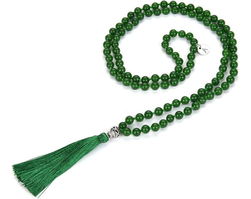 Adabele Premium 108 Collar De Borlas De Cuentas Mala ' Jade 