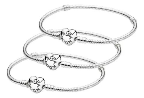 3 Pcs Pulsera Original Plata Incluye Estuche Y Bolsa (s