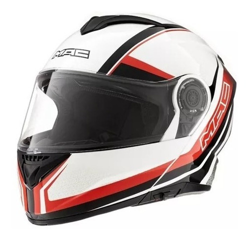 Casco Mac 908 Rock Stroke Black/whi/red (t,s) - Motordos