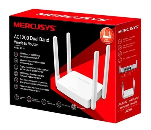 Router Mercusys Ac10 Ac1200 2.4ghz 5ghz 4 Antenas Iptv-ipv6