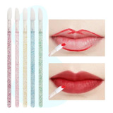 Lip Brush Desechable Glitter Pestañas Labios Microblanding Color Celeste