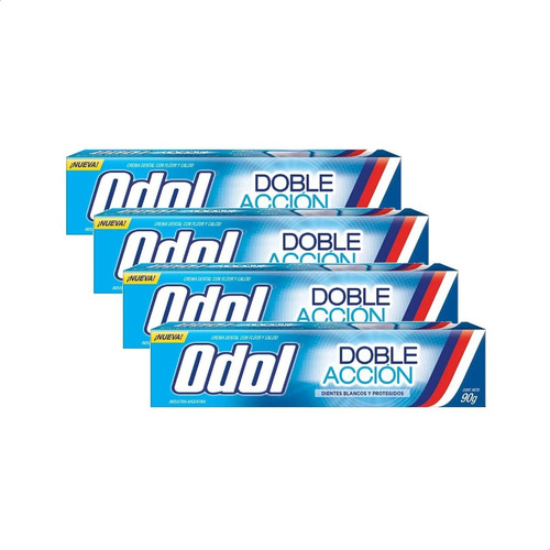Pasta Dental Odol Doble Accion En Crema 90g Pack X4 Unidades