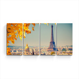 Cuadro Triptico Ciudad Paris Torre Eiffel Paisajes Modernos