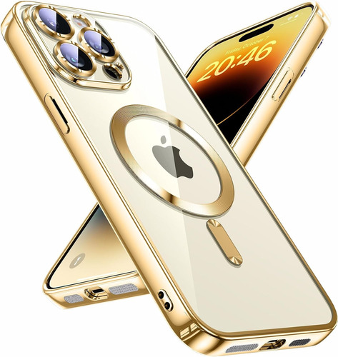 Estuche Para iPhone 15 Pro Max Fashion Magnetic Dorado