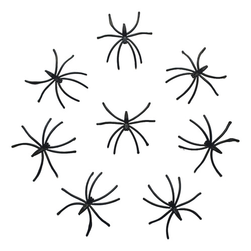 100 Arañas Falsas Halloween Insectos Plástico Broma Terror