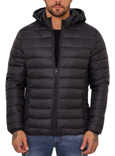 Bobojaco Masculino Puffer Jaqueta Corta Vento Capuz Agasalho