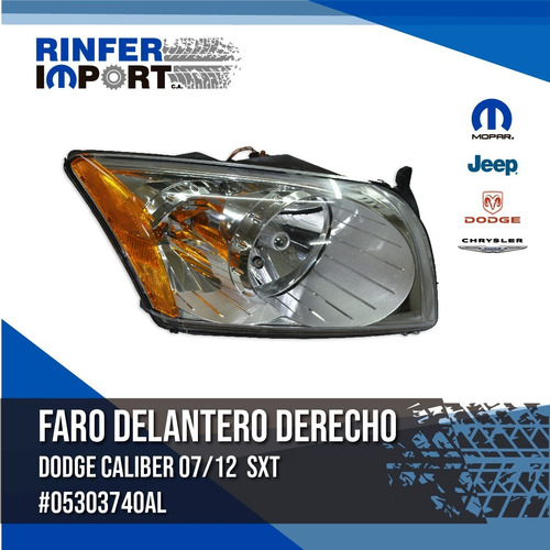 Faro Delantero Derecho Dodge Caliber Sxt 07/12 05303740al Foto 2